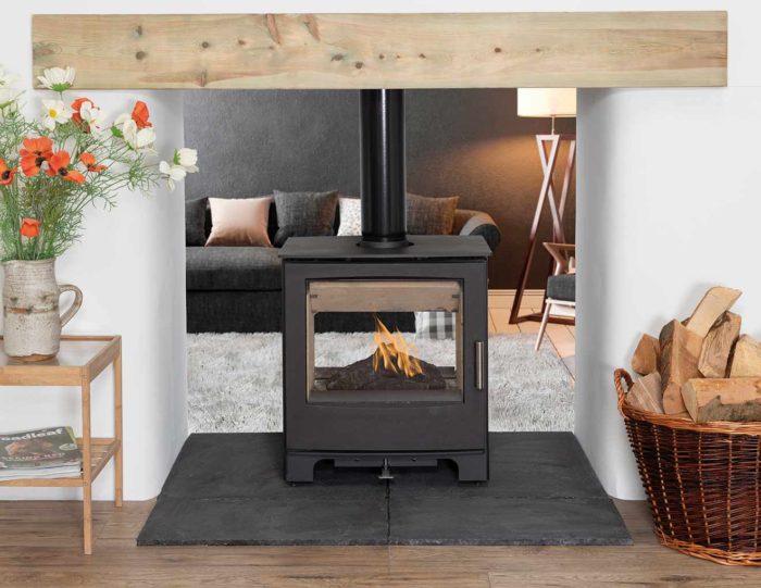 Woodland 8kW Double Sided Freestanding Stove DG Stoves & Fireplaces